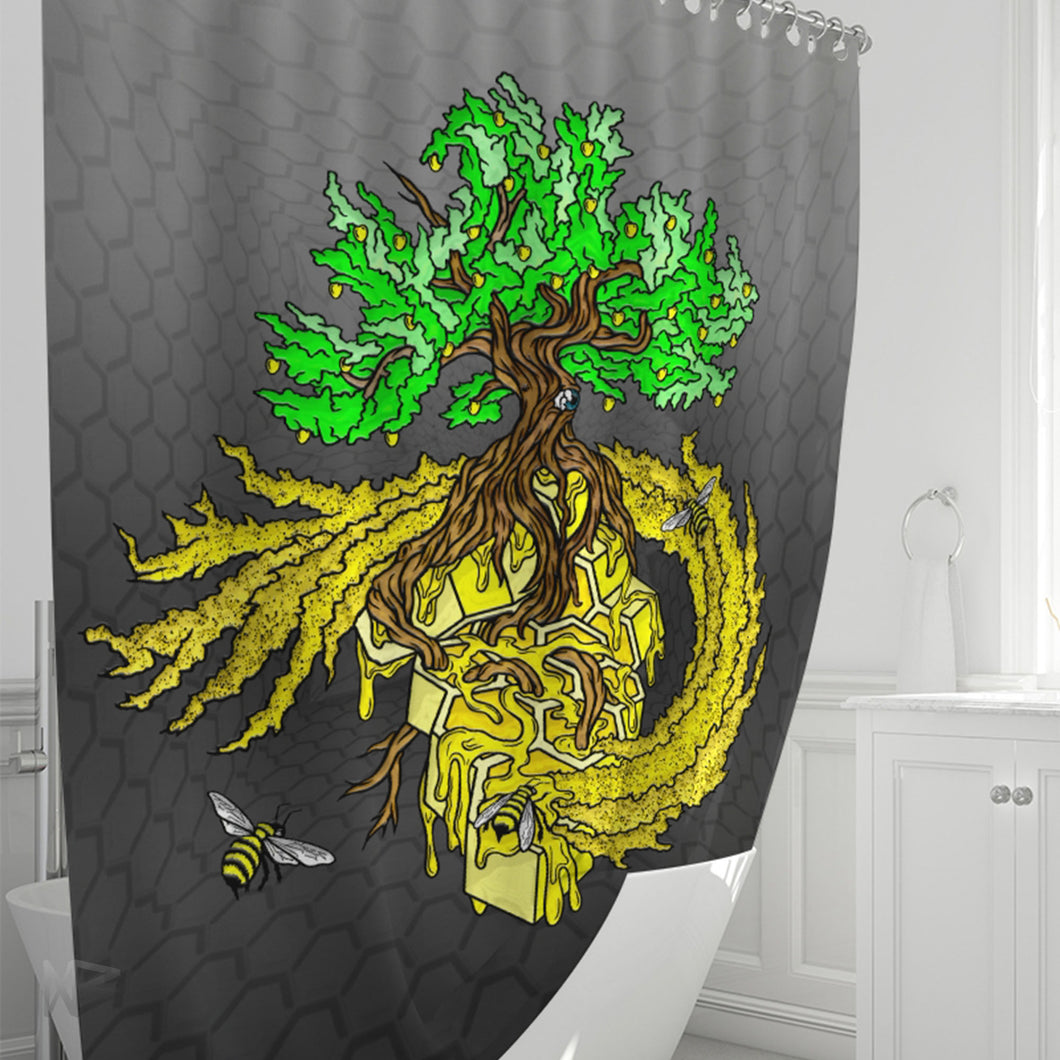 Honeydust Grey Shower Curtain - NARBONEZZ