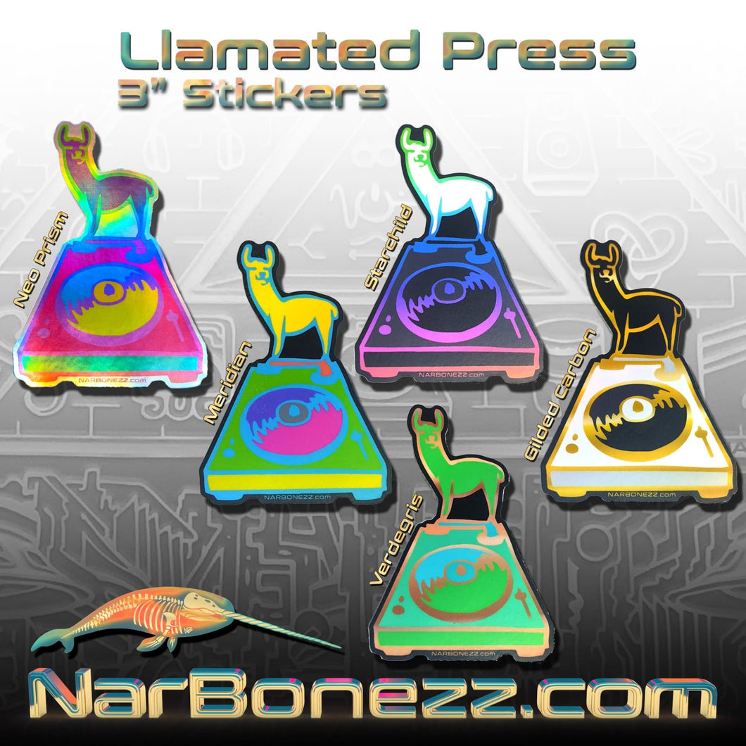 Llamated Press Stickers - NARBONEZZ