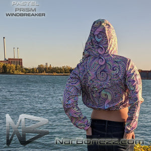 Pastel Prism Cropped Windbreaker - NARBONEZZ